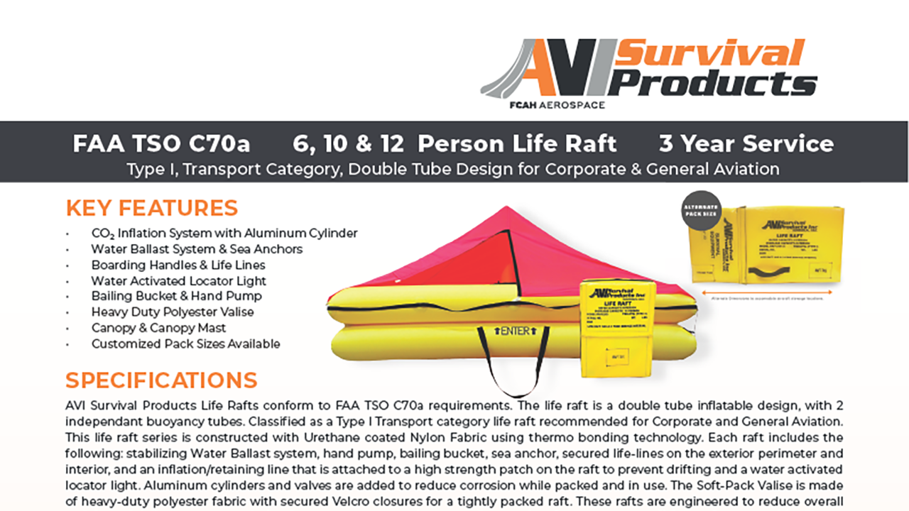 6 10 12 Person Life Raft Spec Sheet