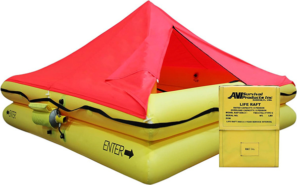 TSO 6 Person Life Raft with FAR 91 Survival Equipment Kit